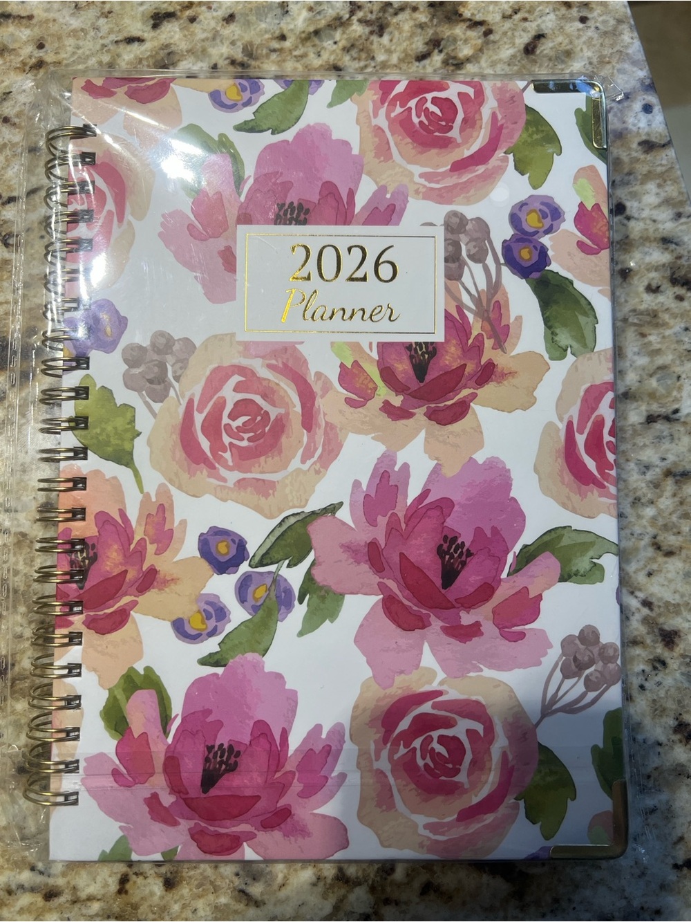 New 2026 Weekly & Monthly Planning Calendar - Purple Floral Cover